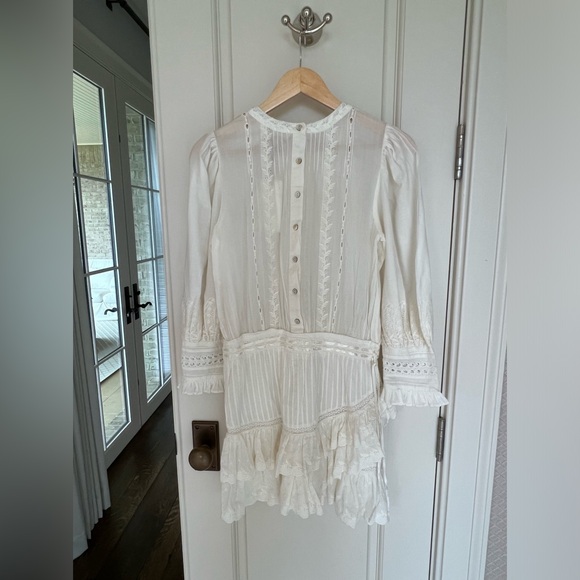 LoveshackFancy Lorelei Dress, Ivory, XS, NEW WITH TAGS, button back, side zip - Picture 16 of 16